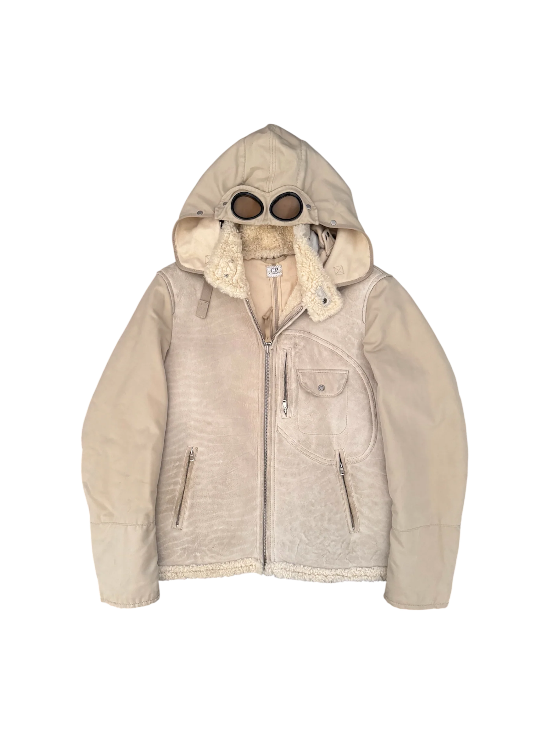 C.P. Company Mille Miglia Sheep Leather Goggle Jacket - 54 (XXL)