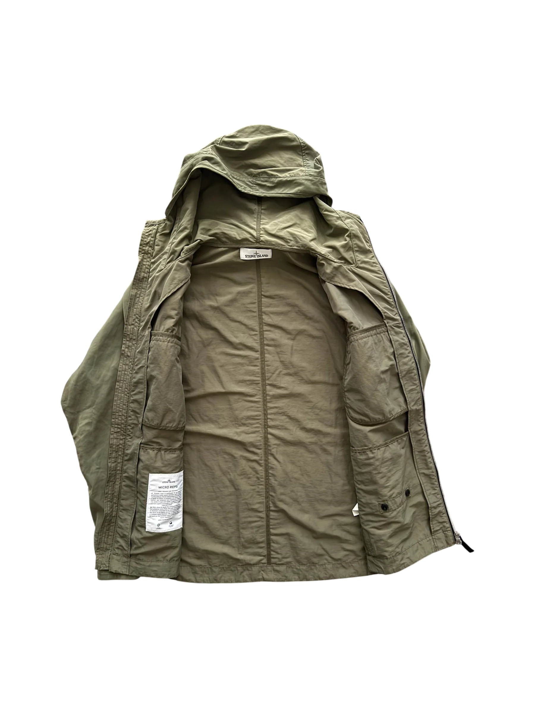 Stone Island 2020 'Micro Reps' Khaki Jacket - Medium - Image 2