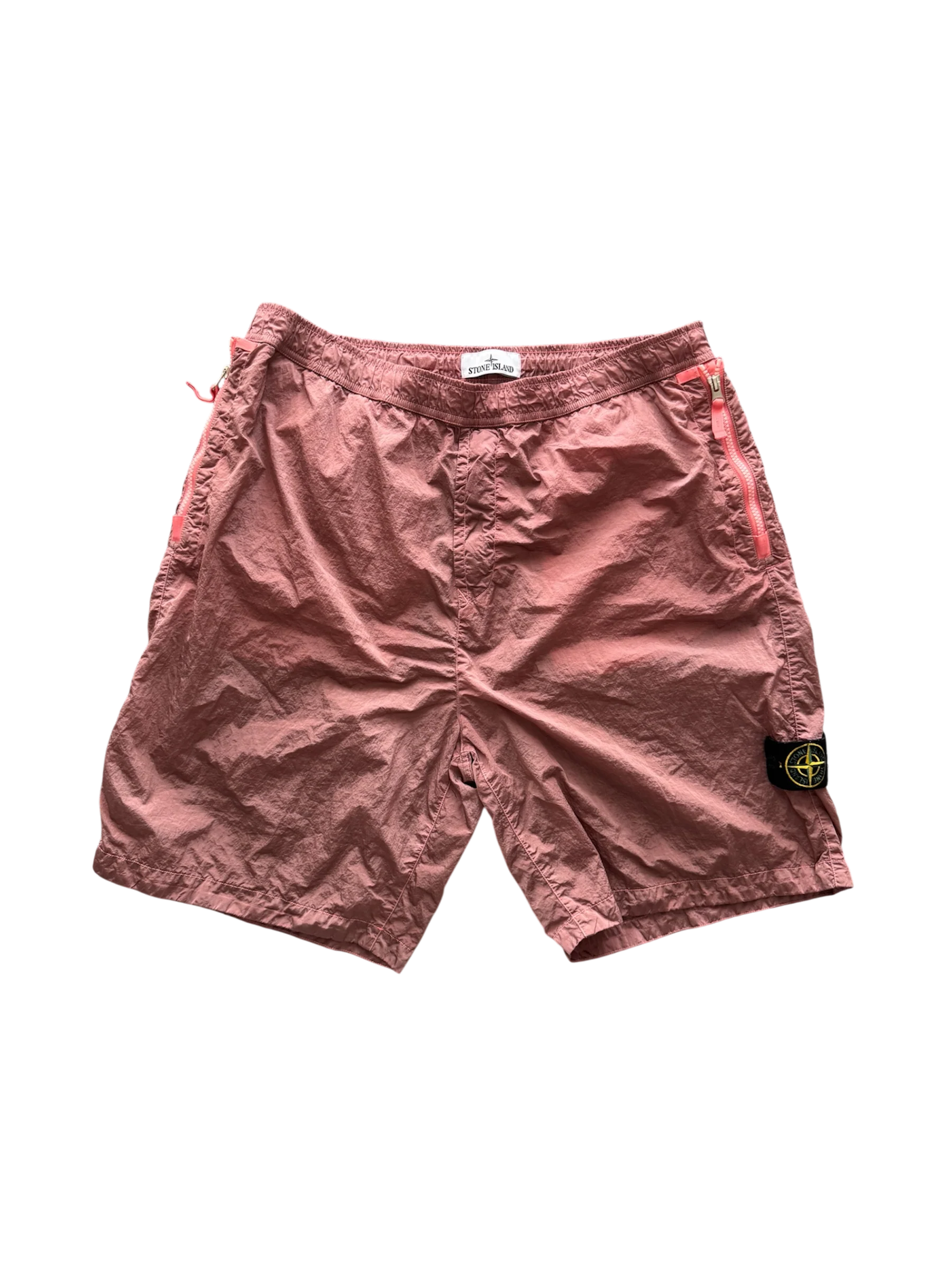 Stone Island 2023 Pink Nylon Metal Shorts - W38