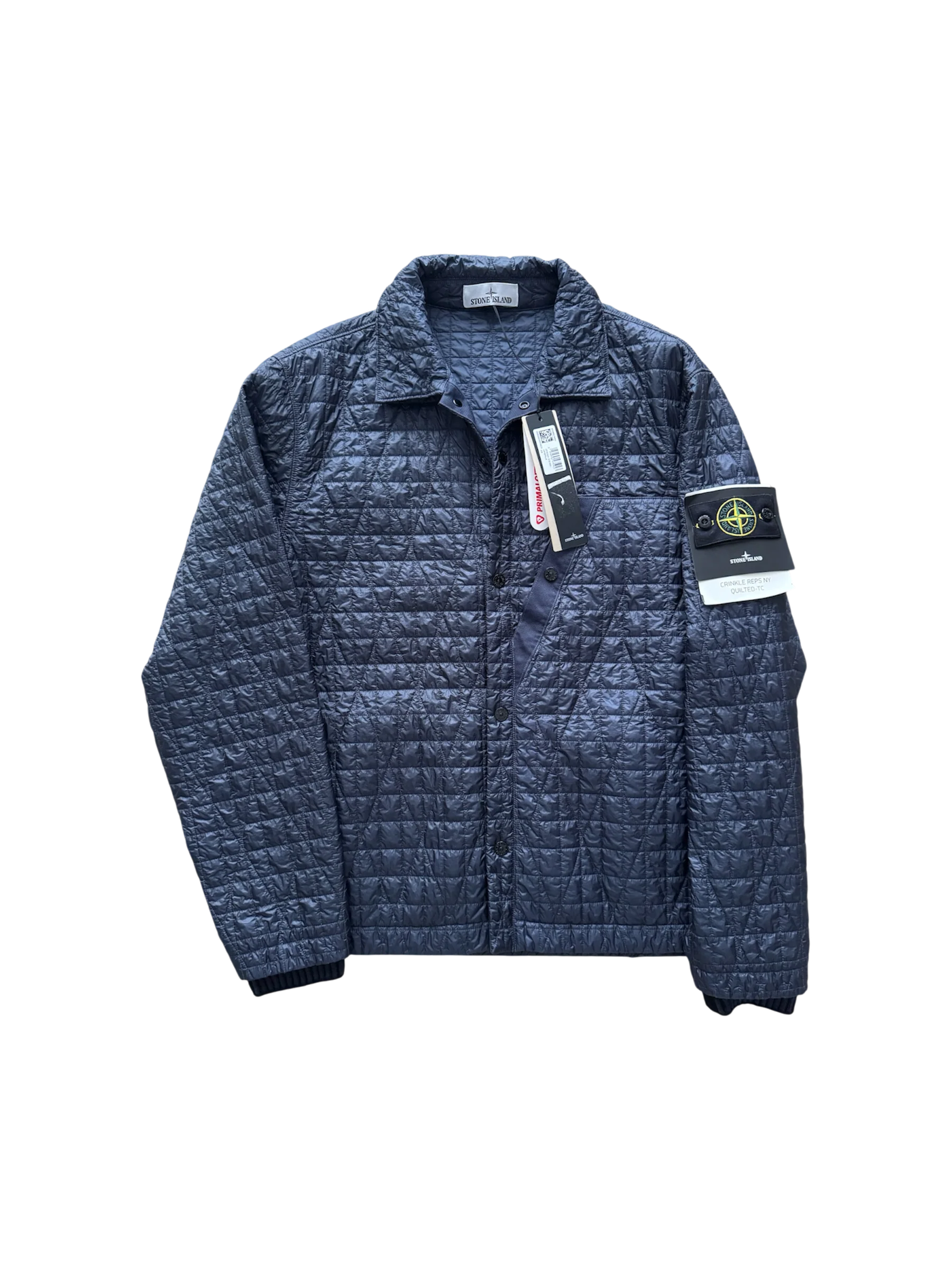 Stone Island 2025 Blue 'Crinkle Reps Quilted' Jacket - Large