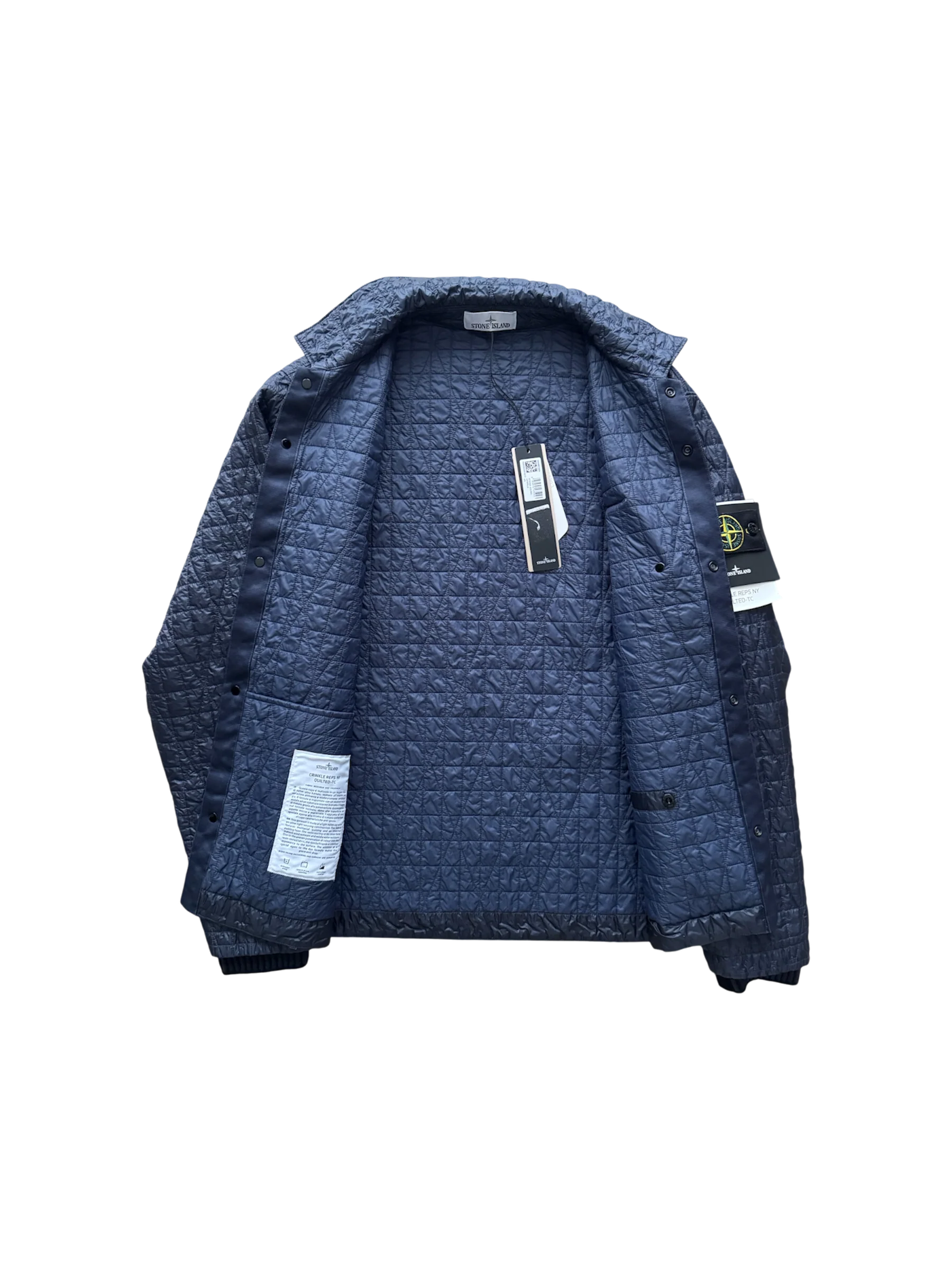 Stone Island 2025 Blue 'Crinkle Reps Quilted' Jacket - Large - Image 2