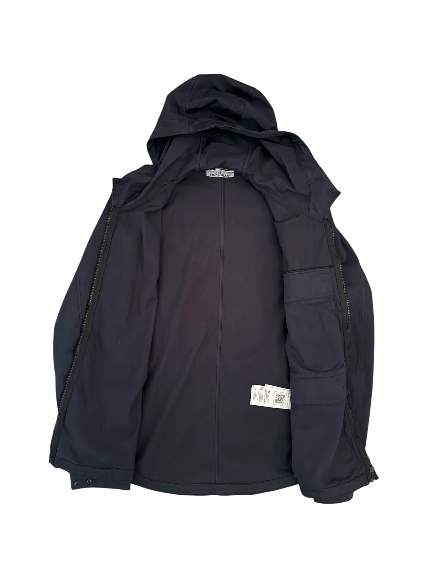 Stone Island Navy Hooded Jacket - Medium - Image 2