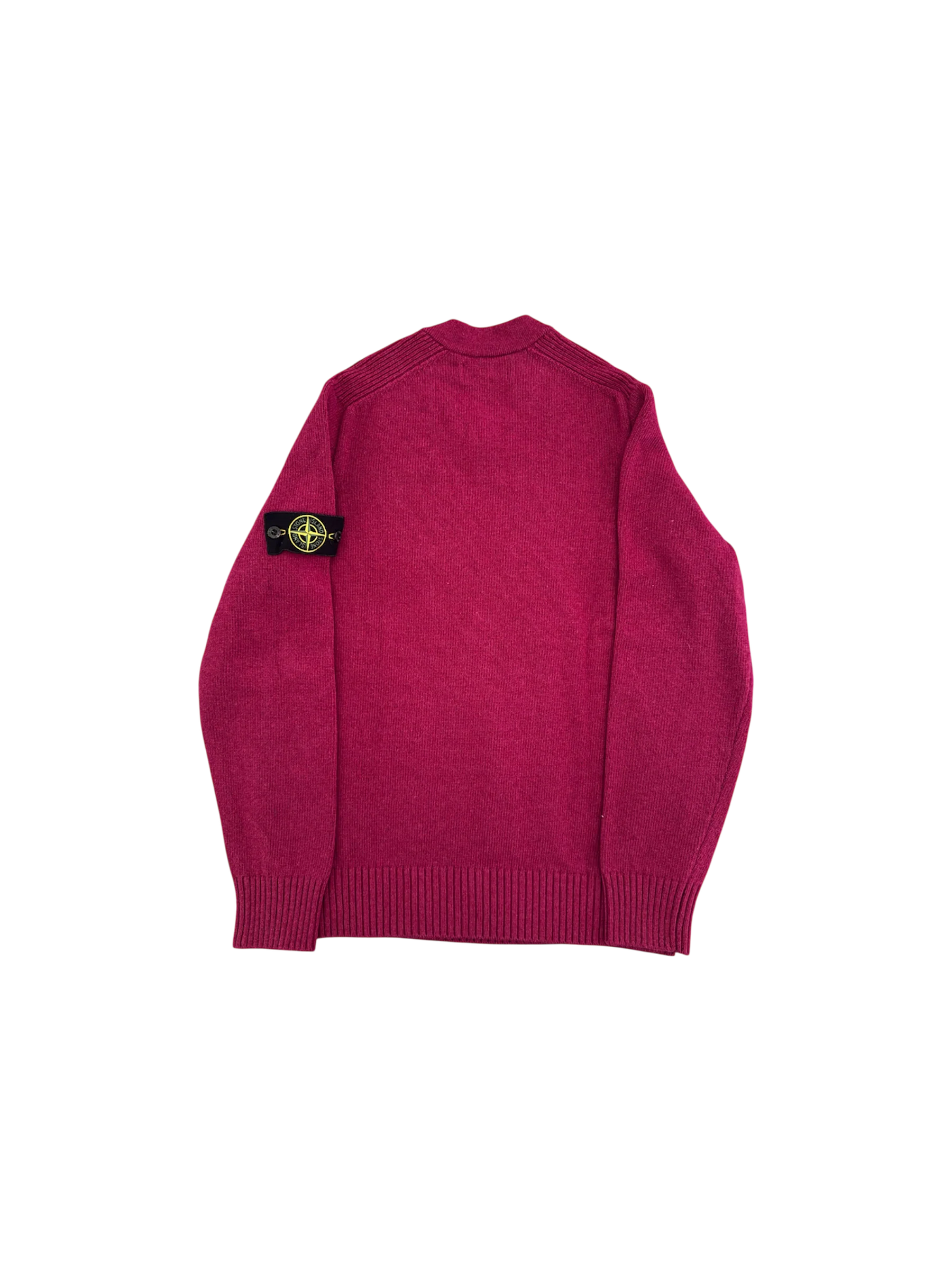 Stone Island Fucsia V-Neck Crewneck - Large - Image 2