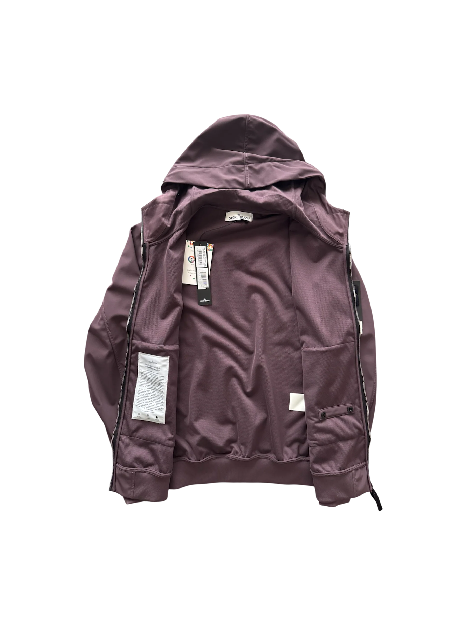 Stone Island 'Light Soft Shell-R e.dye' Violet Jacket - Medium - Image 2