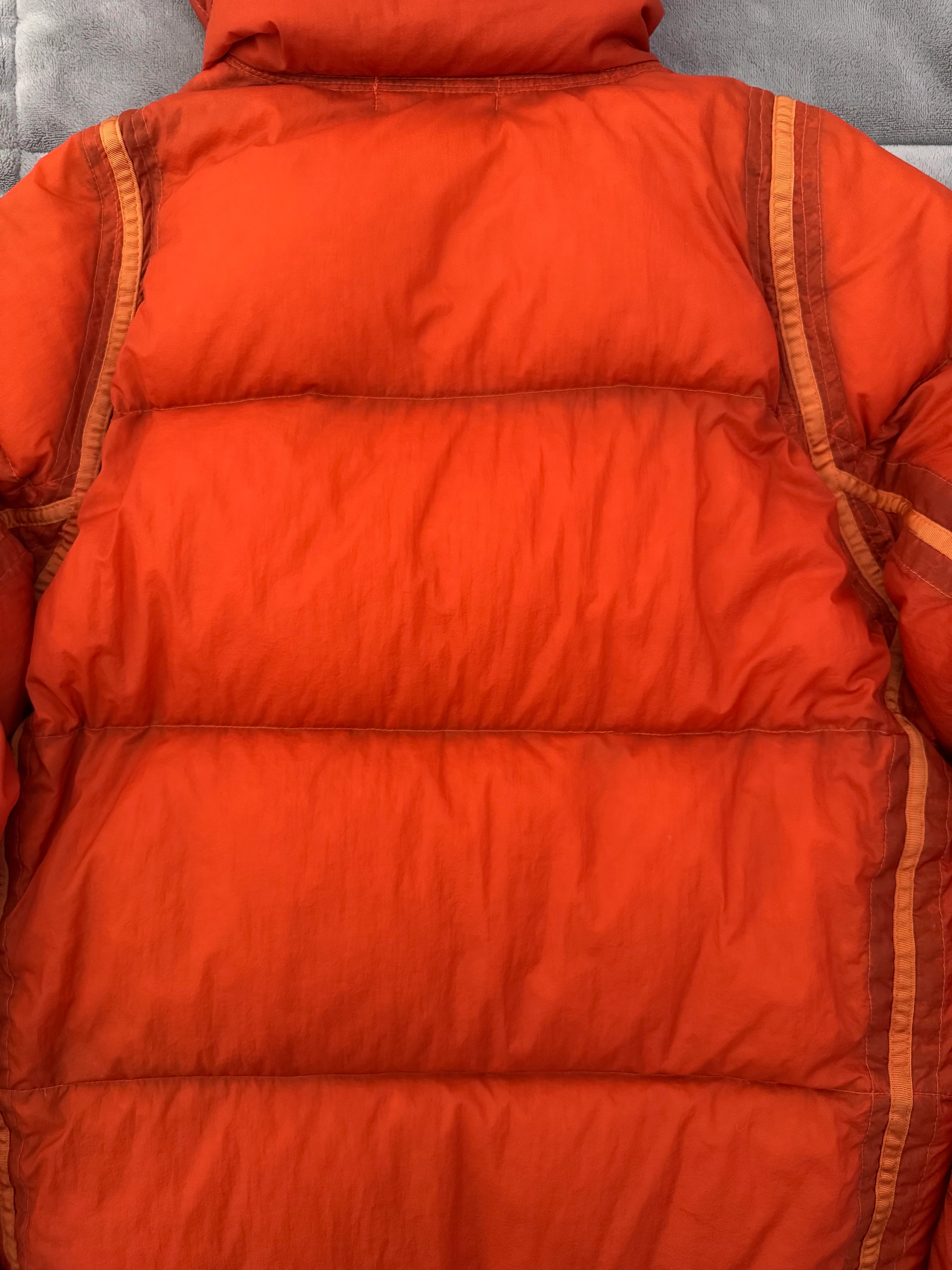 Stone Island 2007 Orange 'Opaque Nylon Tela Mesh Badge' Puffer - Large - Image 8